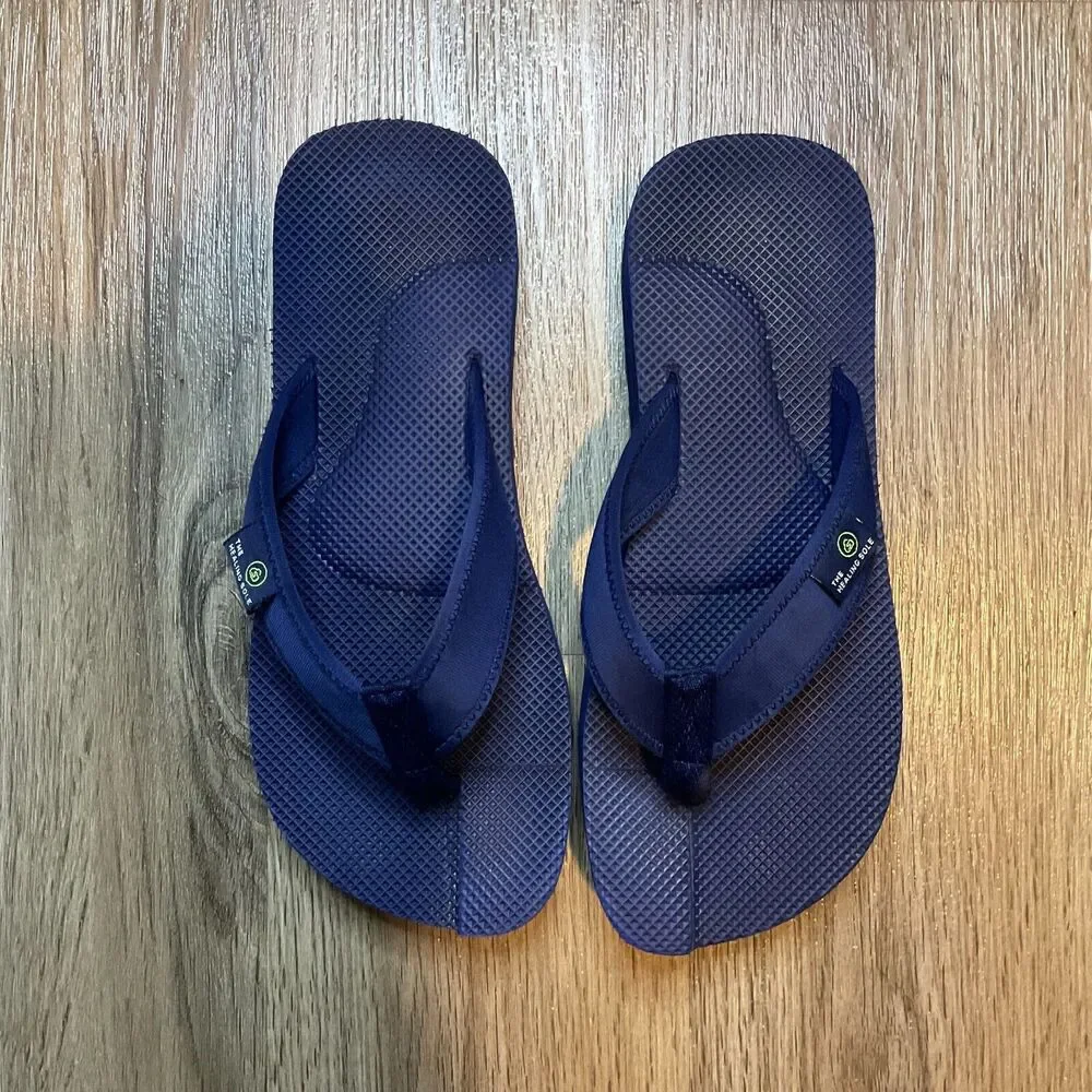 The Healing Sole Original‎ 2.0 Flip Flop Women's Size 9 Mens 7.5 Navy